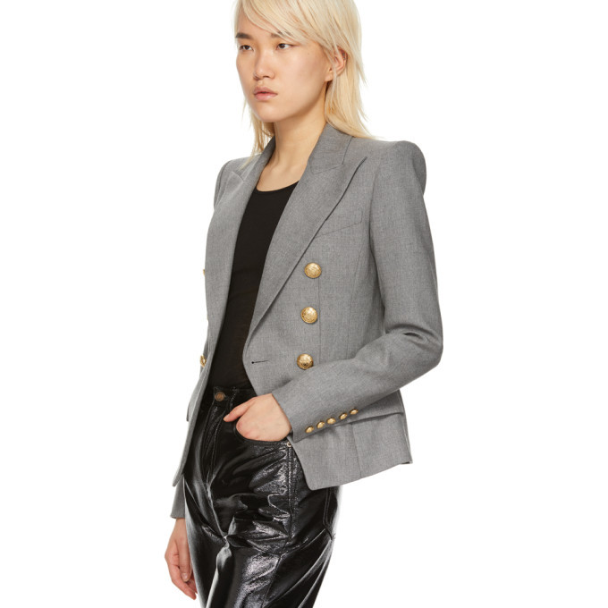 Balmain grey blazer hot sale