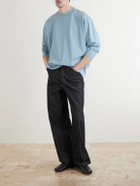 ATON - Suvin Cotton Long-Sleeved T-Shirt - Blue
