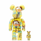 Medicom Andy Warhol × Jean-Michel Basquiat #3 Be@Rbrick in Multi 100%/400%