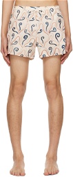 COMMAS Beige Printed Swim Shorts