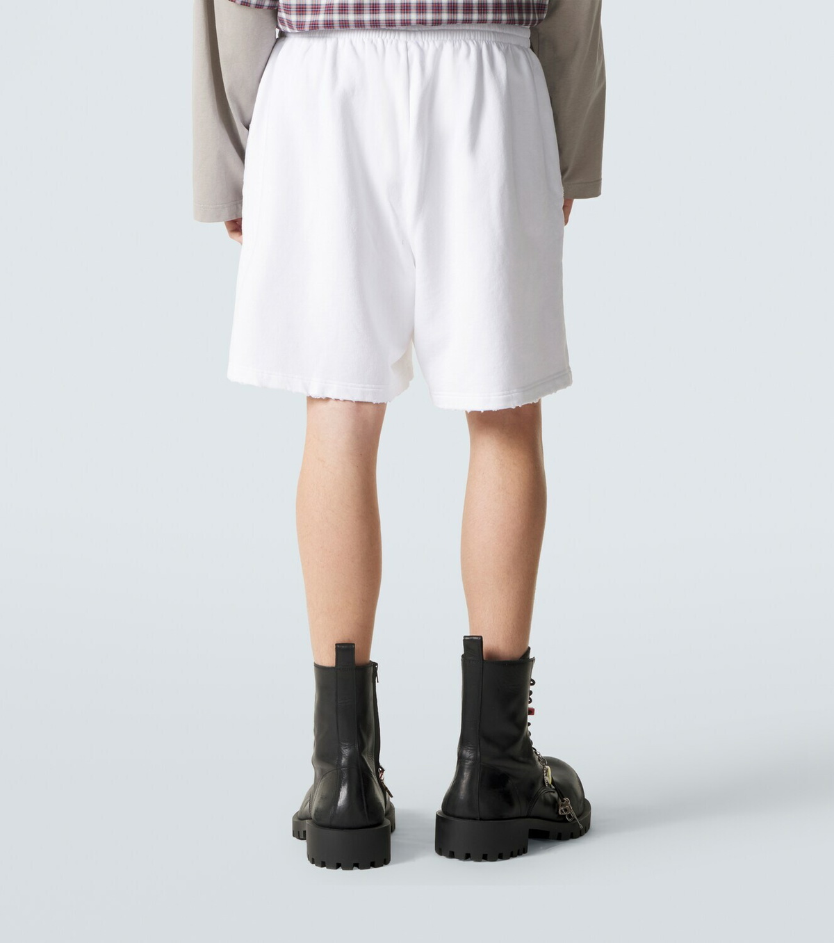 Balenciaga Logo cotton fleece shorts