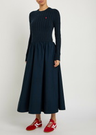 Polo Ralph Lauren Logo Stretch-cotton Midi-dress Navy
