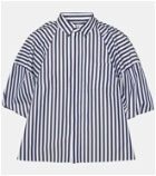 Sacai Striped cropped cotton-blend shirt