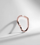 Repossi Antifer Heart Large 18kt rose gold single hoop earring with diamonds