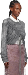 Ann Demeulemeester Gray Zinaida Drawstring Sweater