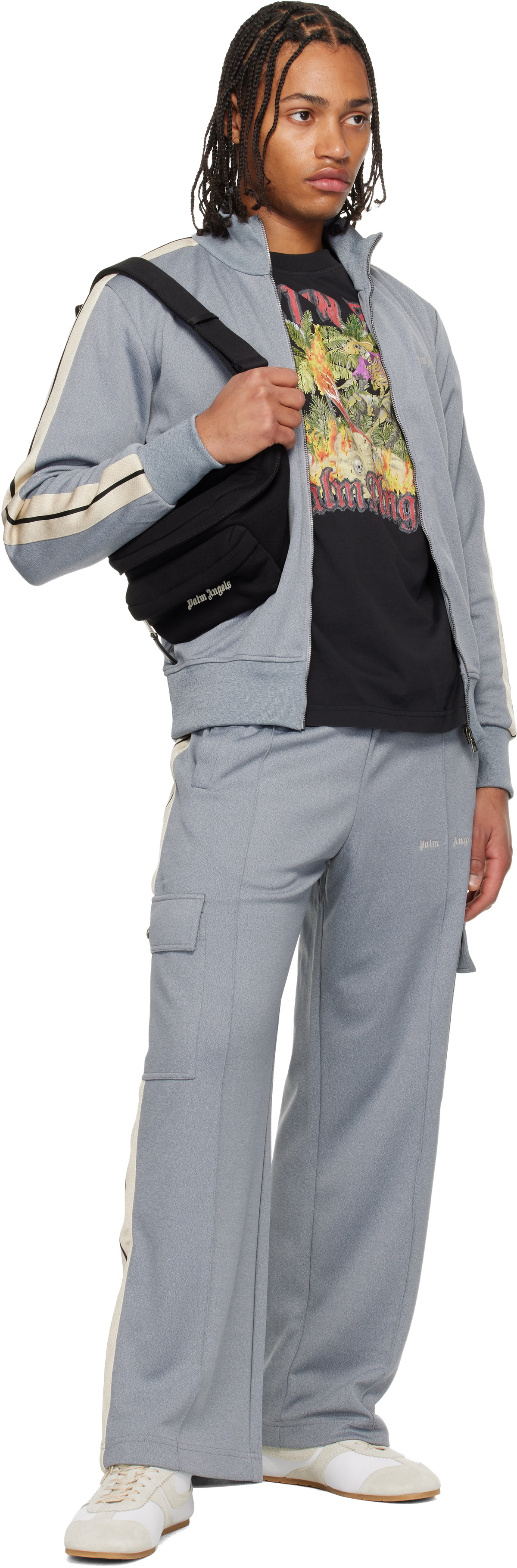 Palm Angels Black Classic Logo Belt Bag