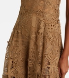 Oscar de la Renta Floral guipure lace midi dress