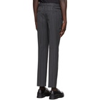 Neil Barrett Grey Wool Striped Trousers