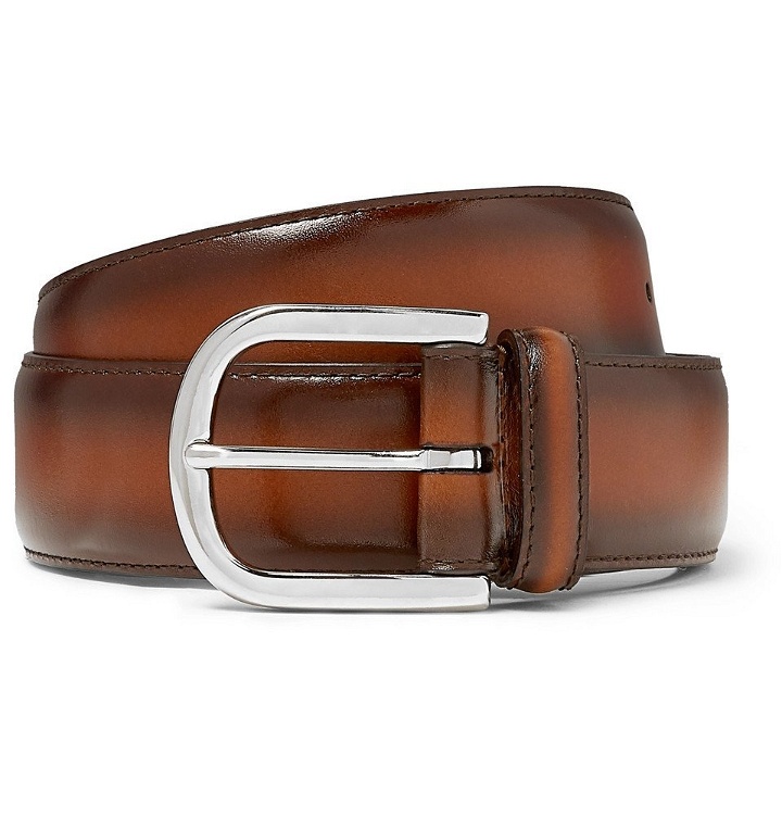 Photo: Anderson's - 3.5cm Brown Burnished-Leather Belt - Men - Brown