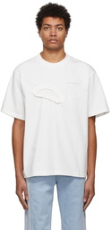 Feng Chen Wang White Paneled Collar T-Shirt