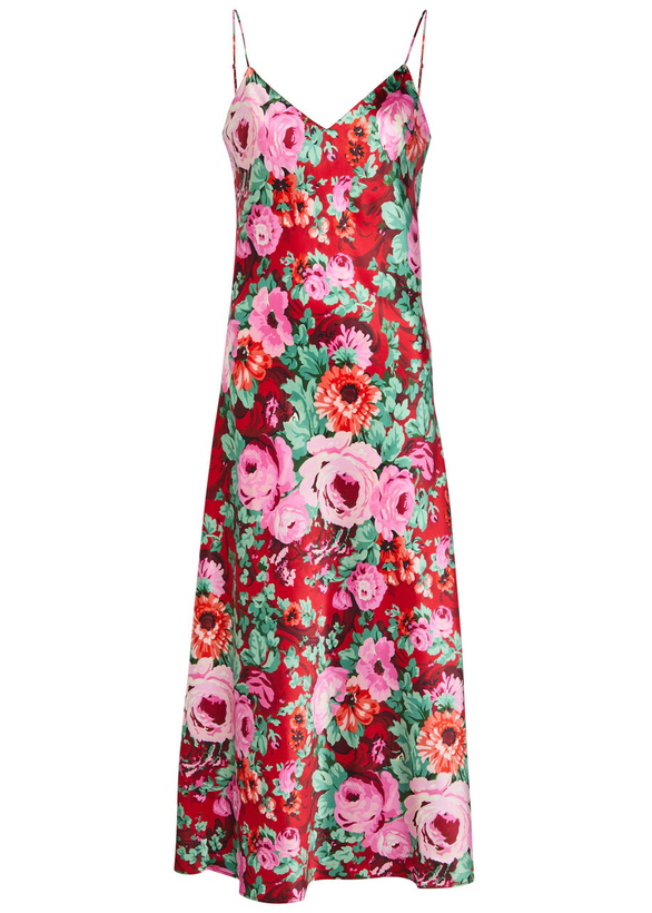Photo: Olivia Von Halle Garbo Floral-print Silk Night Dress Red