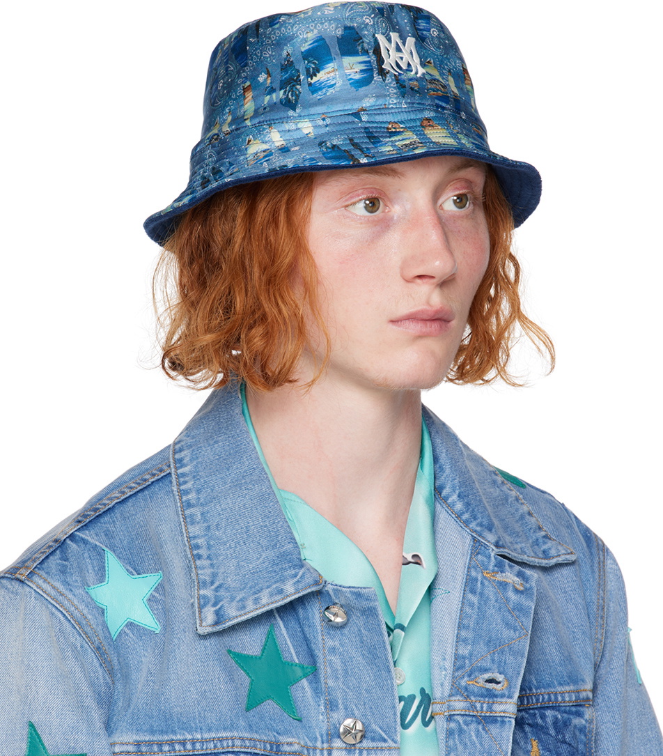 AMIRI Reversible Blue M.A Bucket Hat Amiri