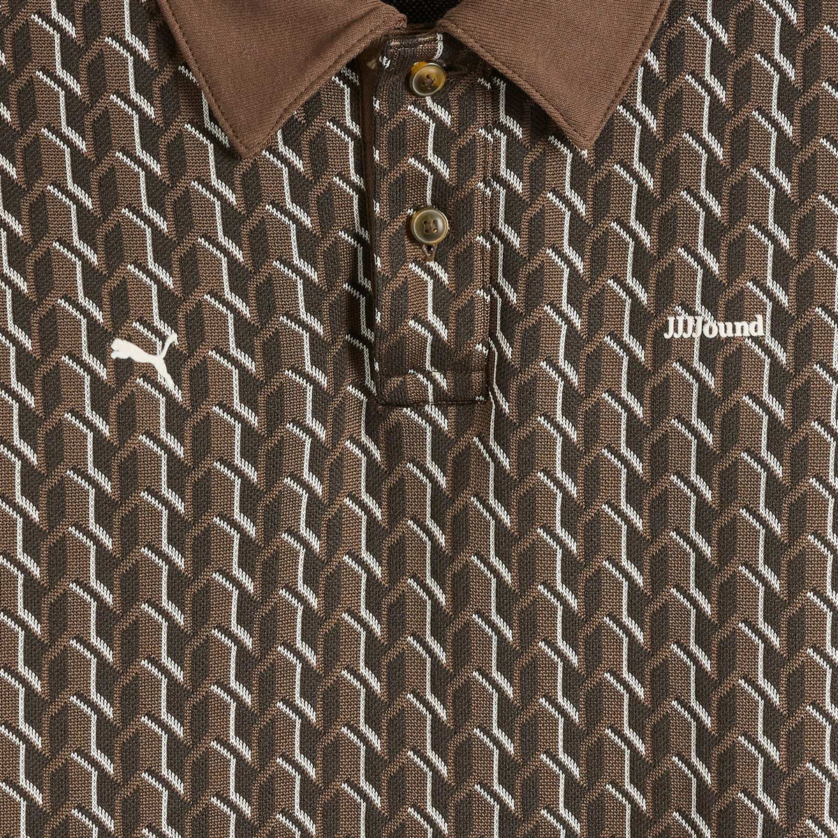 Puma x JJJJound T7 Long Sleeve Polo in Chocolate