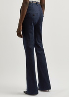 Veronica Beard Gracie Belted Chambray Trousers Navy