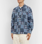 Universal Works - Patchwork Checked Cotton-Flannel Overshirt - Blue