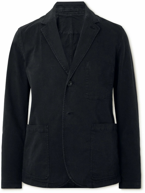 Photo: Mr P. - Garment-Dyed Cotton-Blend Twill Blazer - Black
