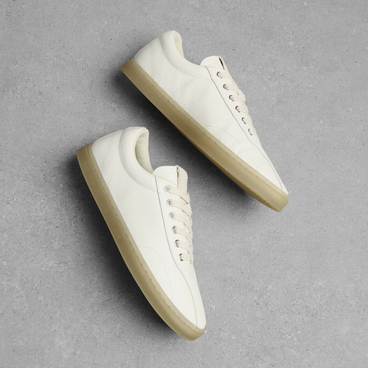 Stepney Workers Club Men's Surma Tumbled Leather Sneaker in Off-White