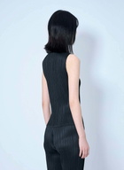 Pleats Please Issey Miyake Sleeveless Ribbed High-Neck Top