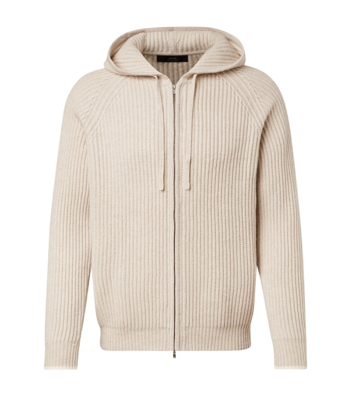Photo: Arch4 Hooded ribbed-knit cashmere zip-up cardigan