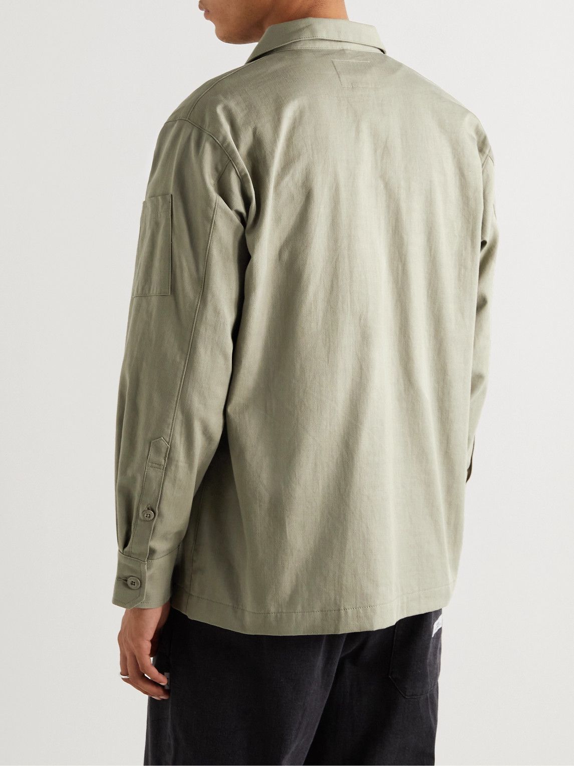 WTAPS - Buds Logo-Appliquéd Cotton-Twill Overshirt - Green WTAPS