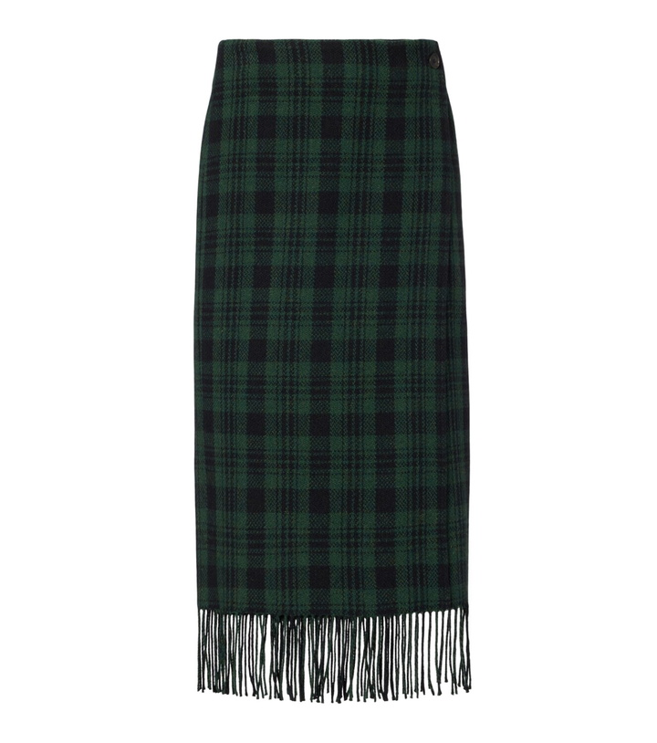 Photo: Polo Ralph Lauren Checked fringed wool-blend wrap skirt