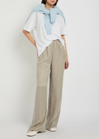 Emporio Armani Striped Loose Straight-leg Trousers Grey