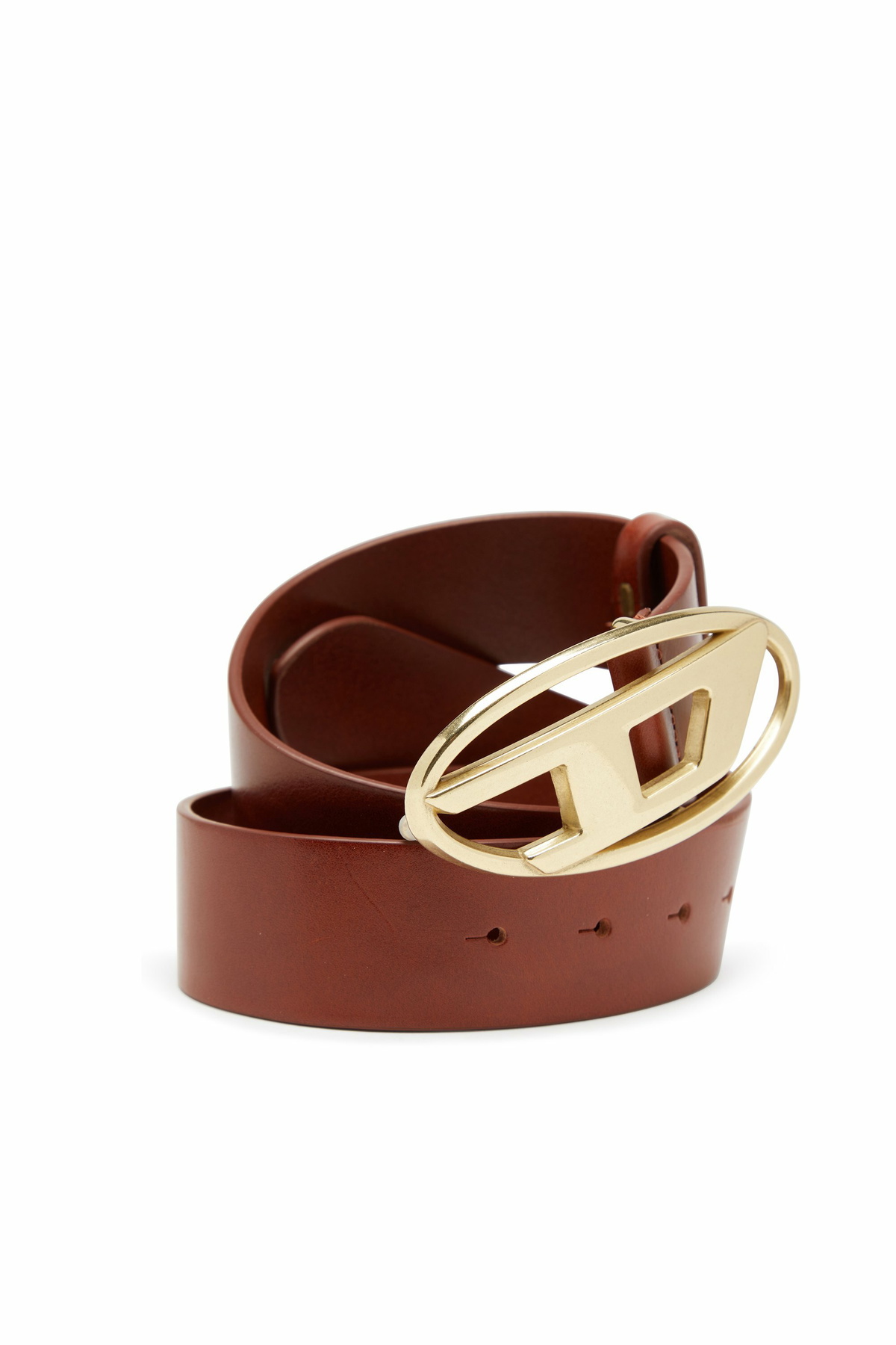 Diesel 4 cm leather belt with Oval D buckle - Belts - Unisex - Multicolor