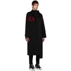Valentino Black Wool Extended Collar Coat