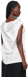 132 5. ISSEY MIYAKE White Standard Blouse