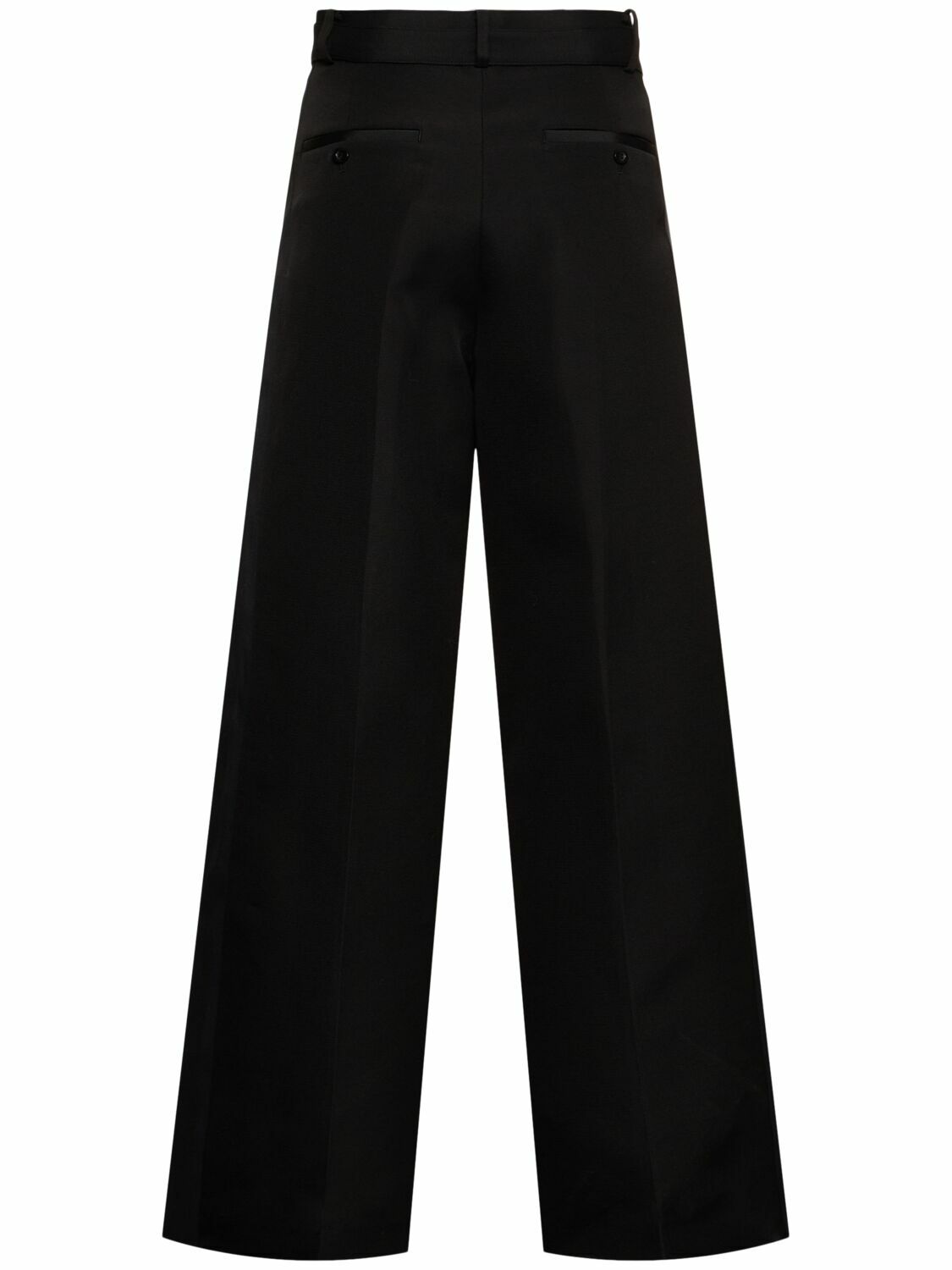 SACAI Double-faced Silk & Cotton Wide Pants Sacai
