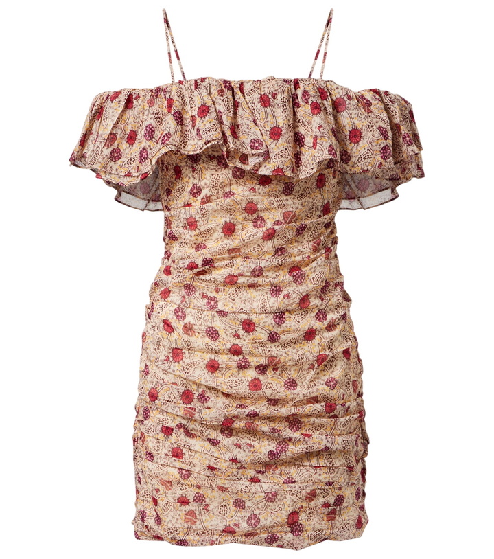 Photo: Marant Etoile Davilia off-shoulder ruched cotton minidress