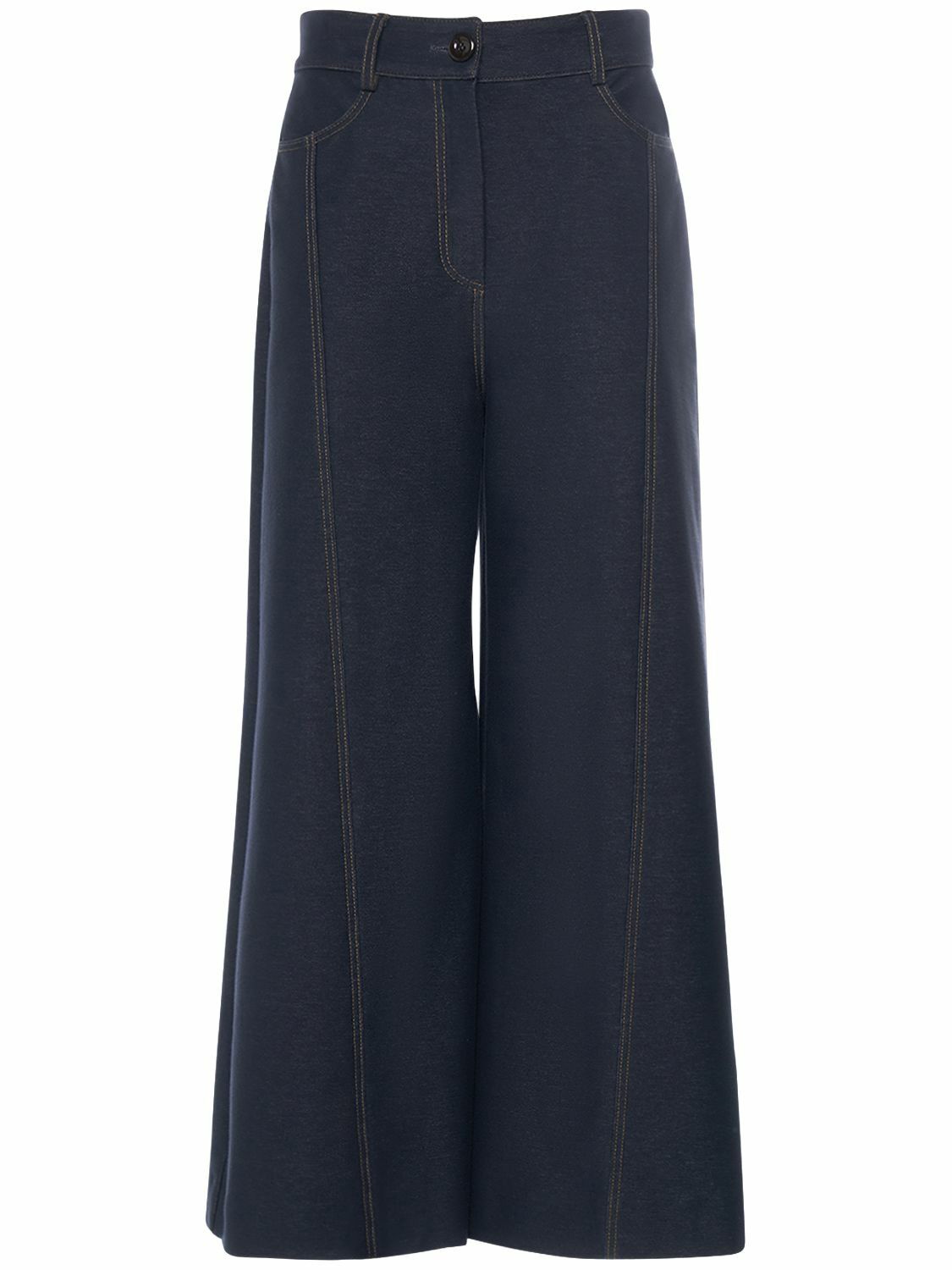 Buy Jersey Denim Wide Leg Trousers from Next