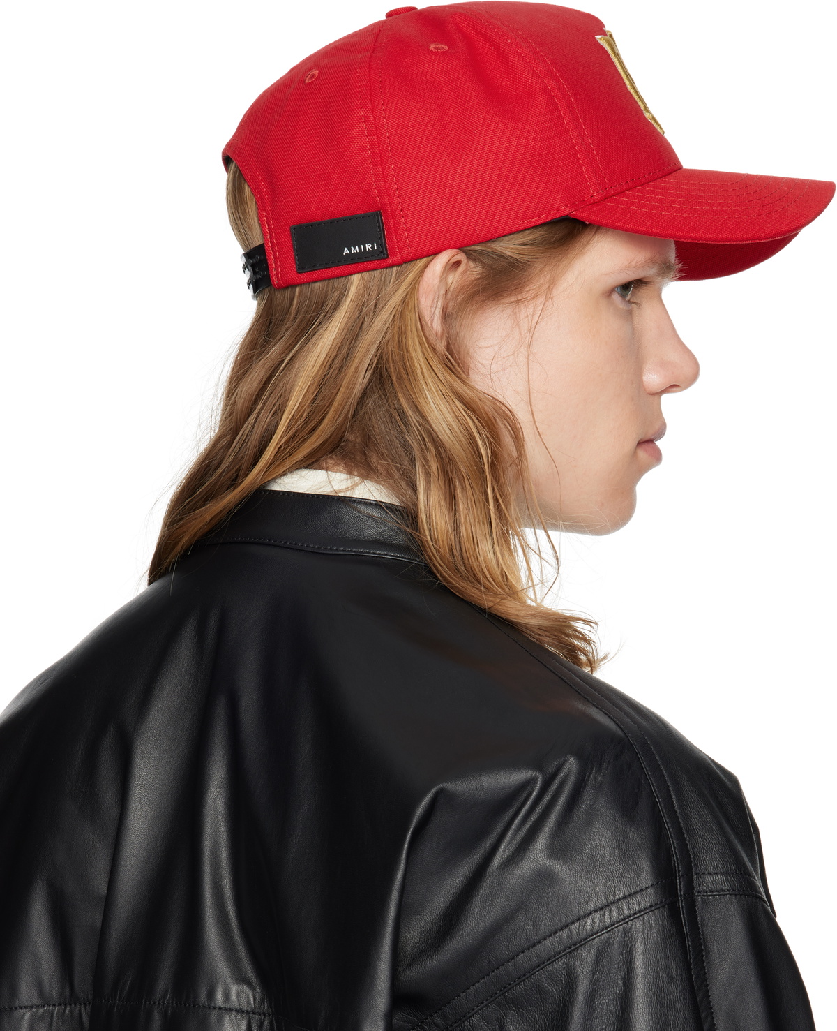 AMIRI Red MA Outline Canvas Cap Amiri