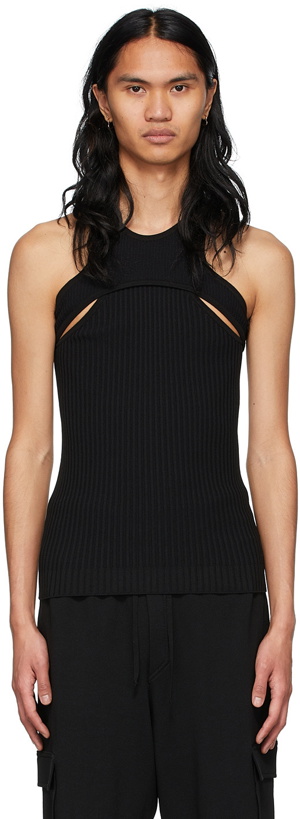 Photo: ANDREĀDAMO SSENSE Exclusive Black Viscose Tank Top