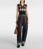 Prada Argyle virgin wool sweater vest