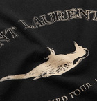 Saint Laurent - Printed Cotton-Jersey T-Shirt - Men - Black