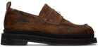 Simone Rocha Brown Heart Toe Platform Loafers