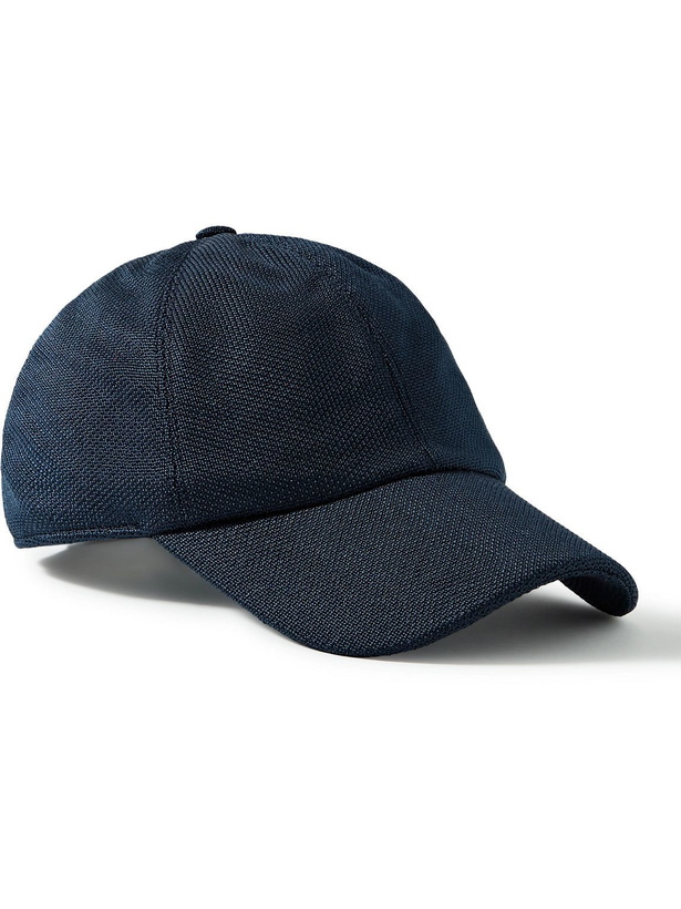 Photo: The Row - Caspian Silk-Piqué Baseball Cap - Blue