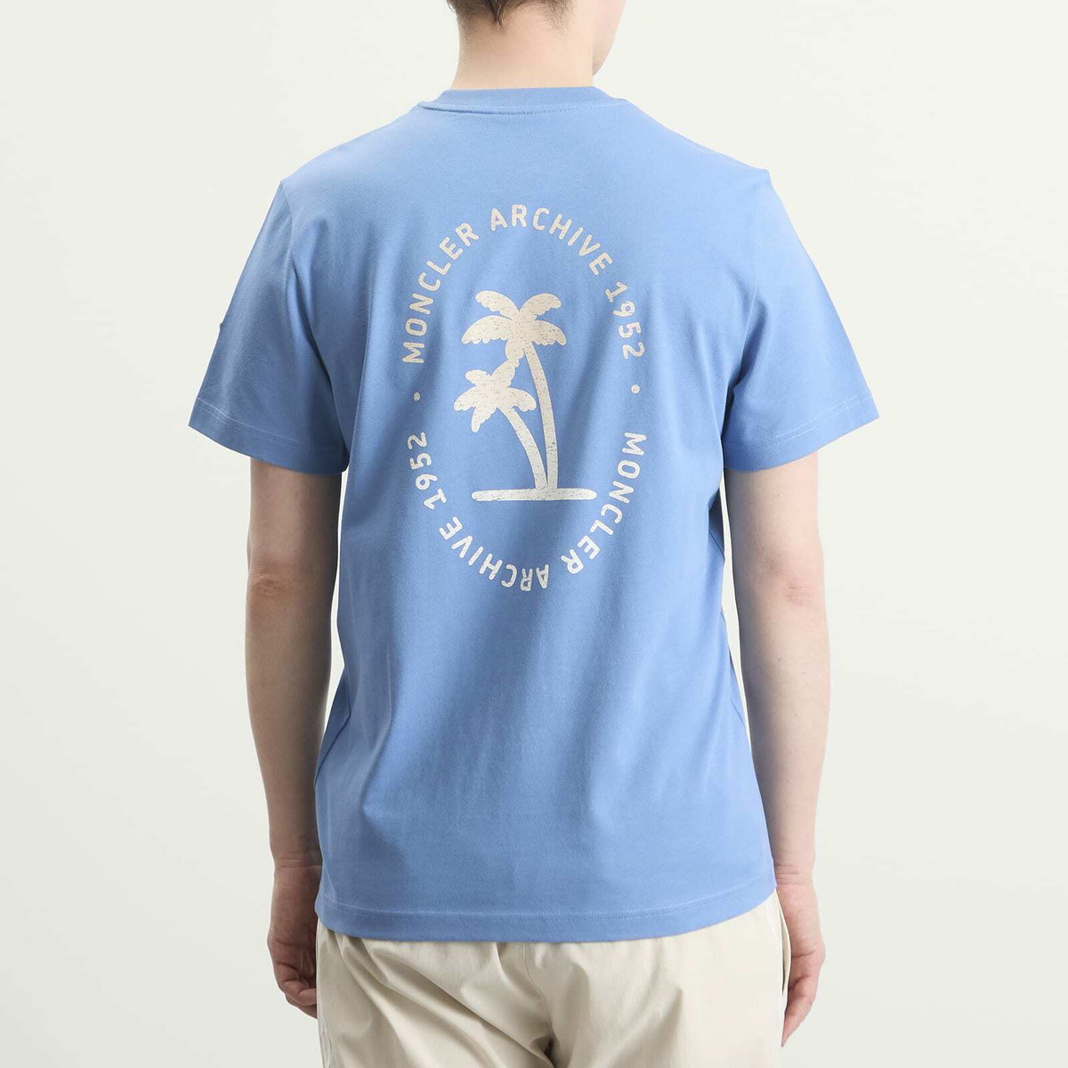 Moncler Men's Palm Logo Pocket T-Shirt in Blue