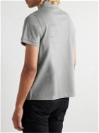 SAINT LAURENT - Cotton-Piqué Polo Shirt - Gray