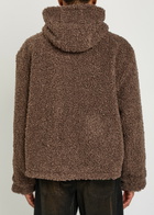 Cole Buxton Quilted Hooded Bouclé Jacket Brown