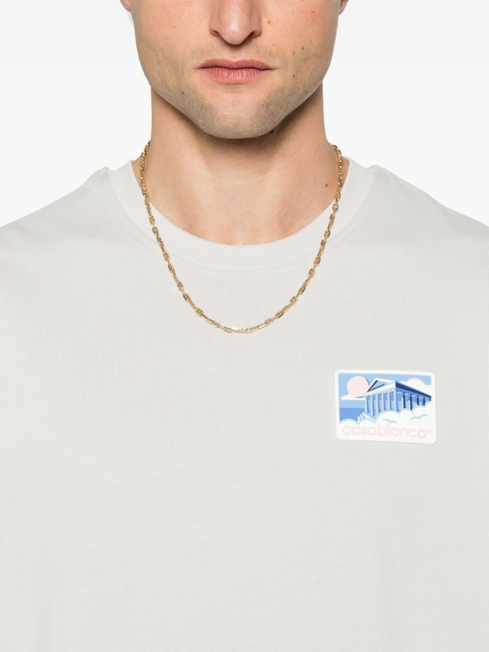 Casablanca Grey Greek Temple T-Shirt Casablanca