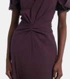 Victoria Beckham Gathered wool-blend midi dress