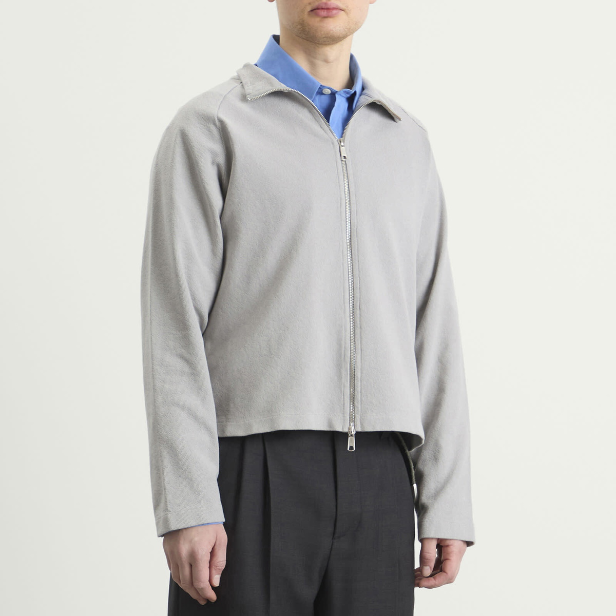 mfpen Men's Needle Jump Leisure Zip Up in Mineral Grey