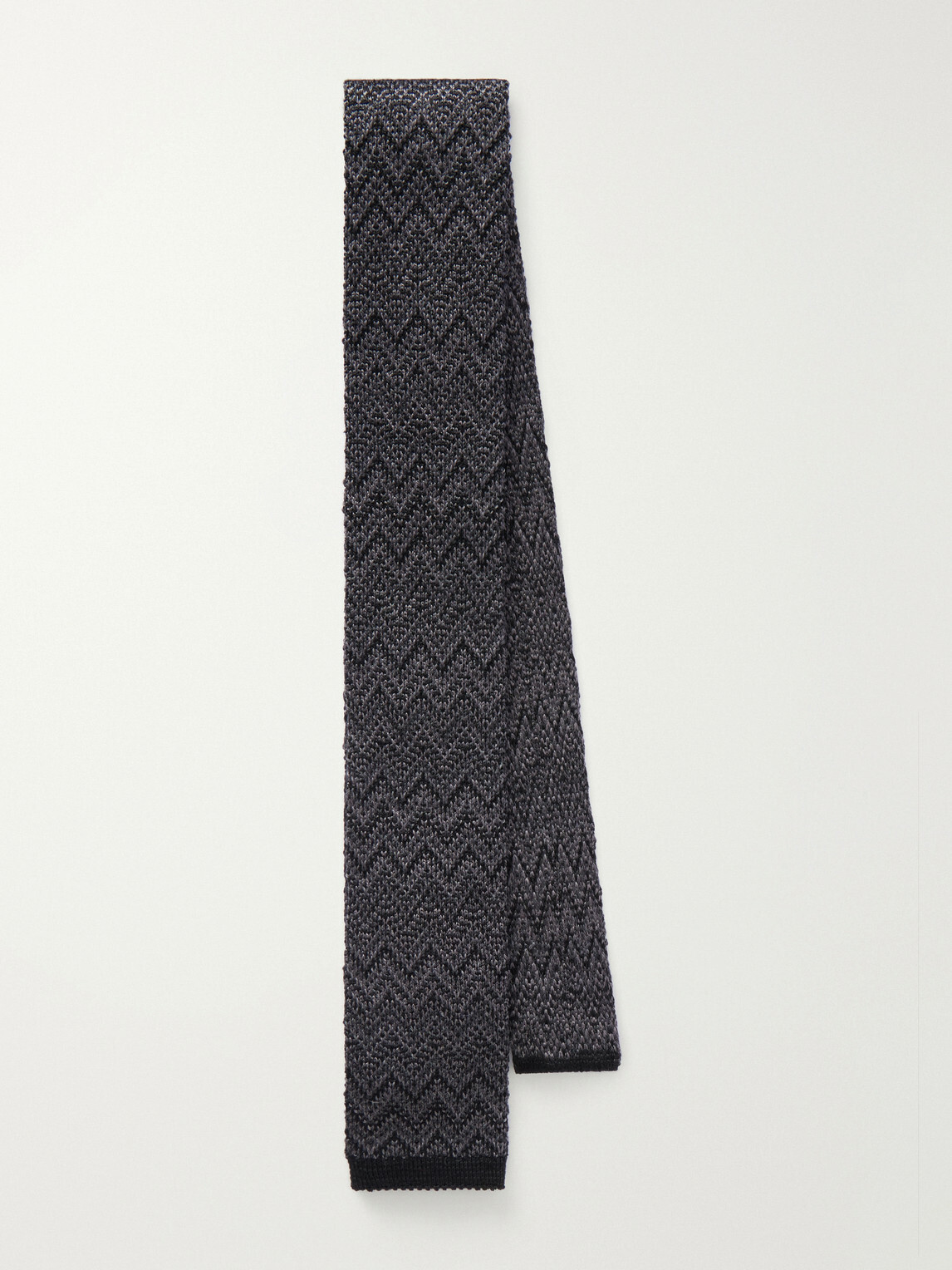 Missoni - Striped Crochet-Knit Wool And Silk-Blend Tie - Black