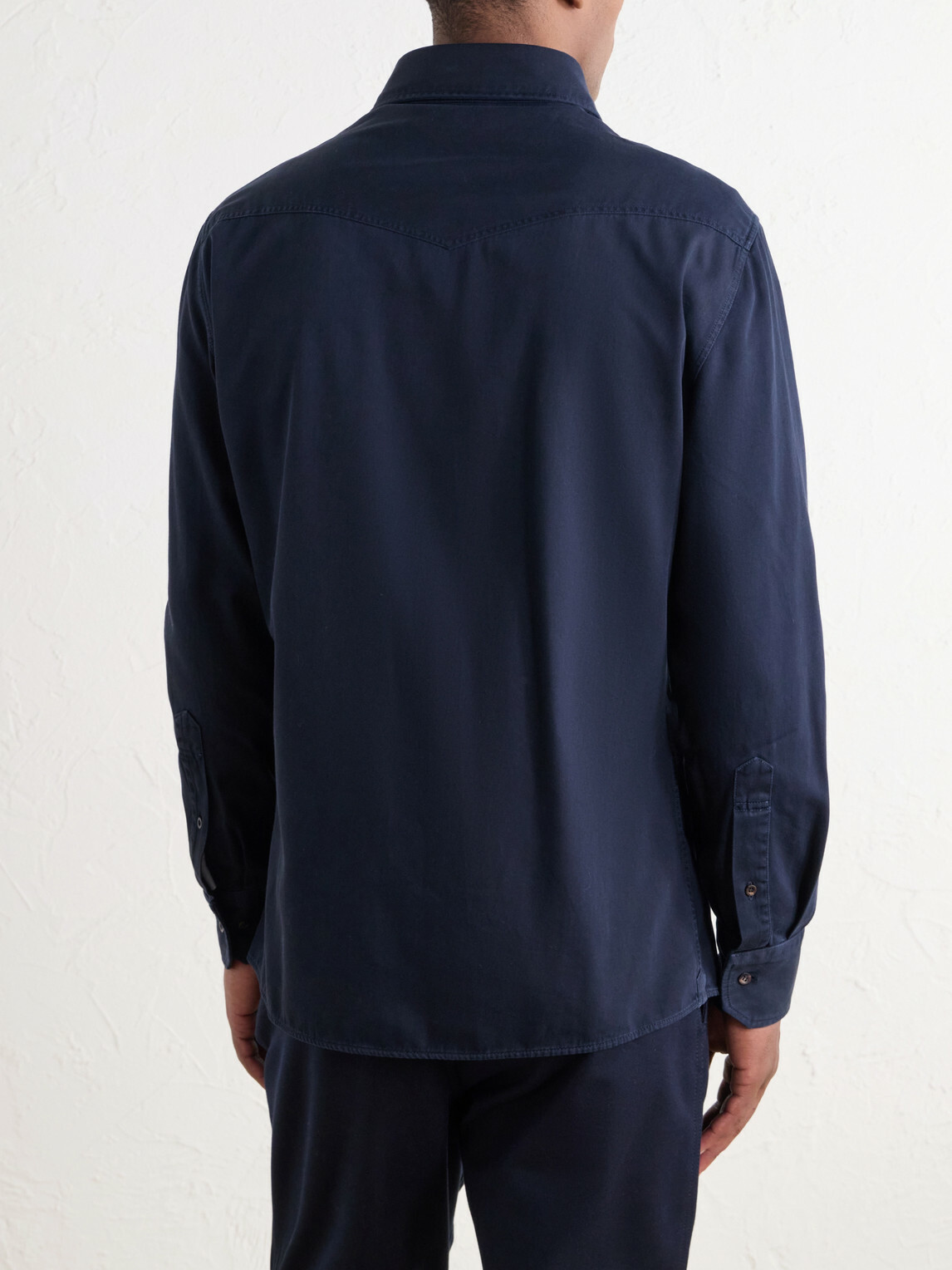 Brunello Cucinelli - Cotton-Canvas Western Shirt - Blue