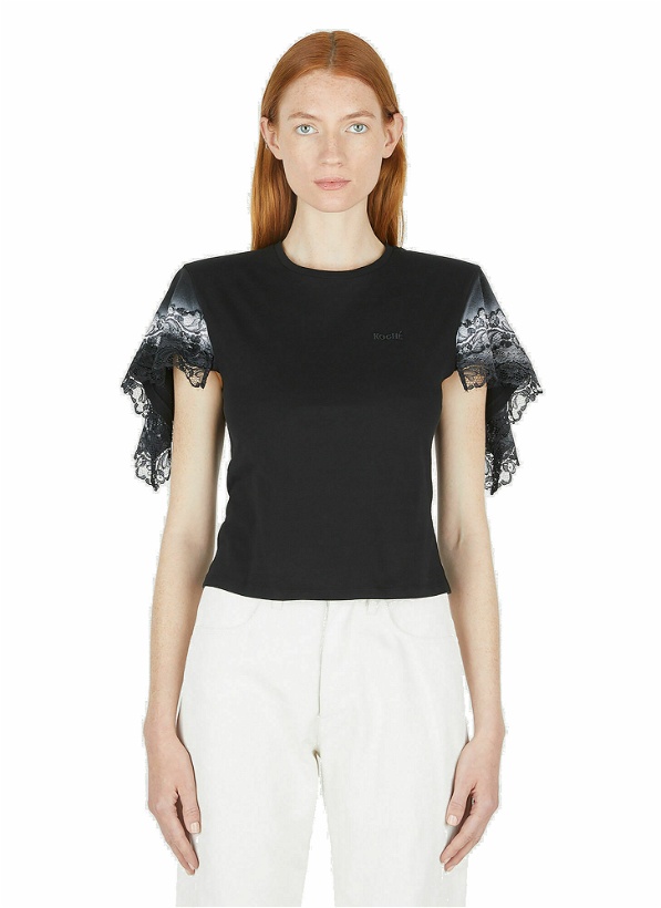 Photo: Lace Sleeve T-Shirt in Black
