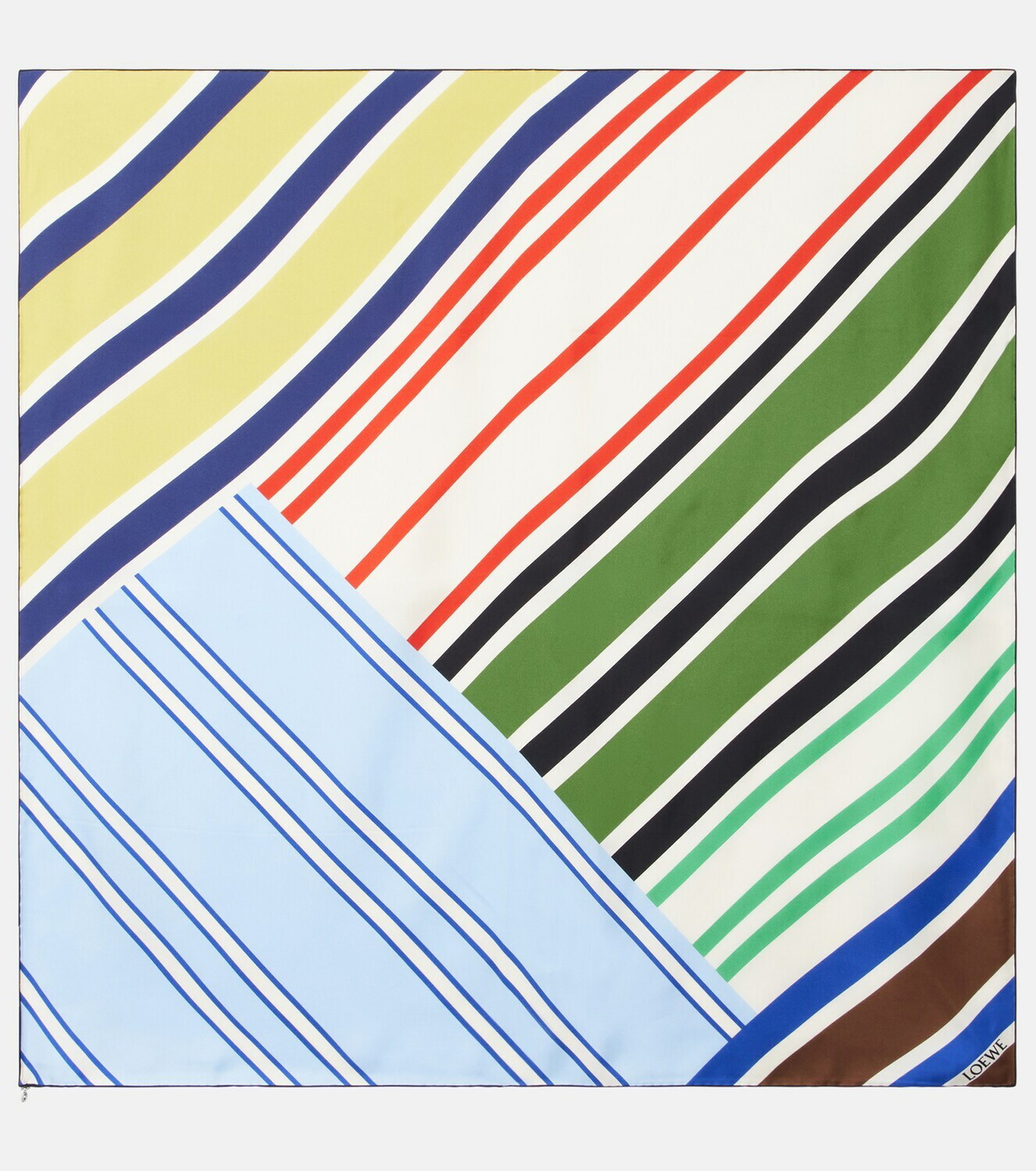 Loewe Striped silk twill scarf