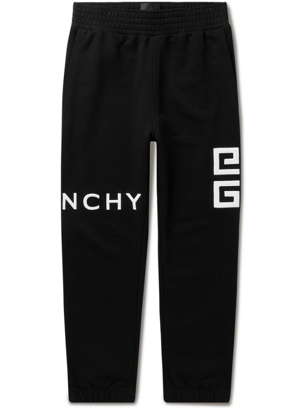 Photo: Givenchy - Slim-Fit Logo-Embroidered Cotton-Jersey Sweatpants - Black