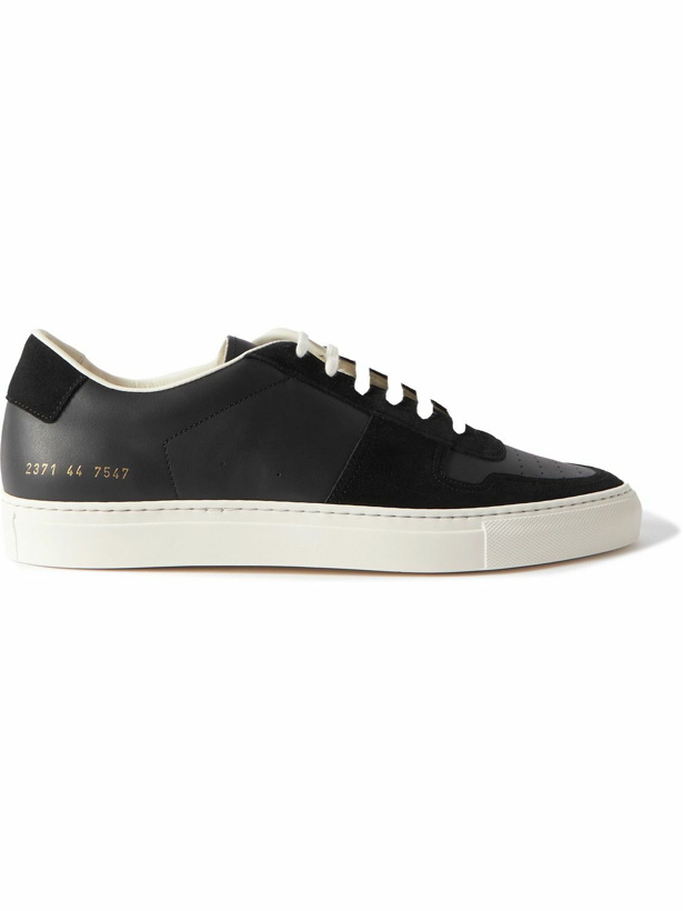 Photo: Common Projects - Bball Suede-Trimmed Leather Sneakers - Black